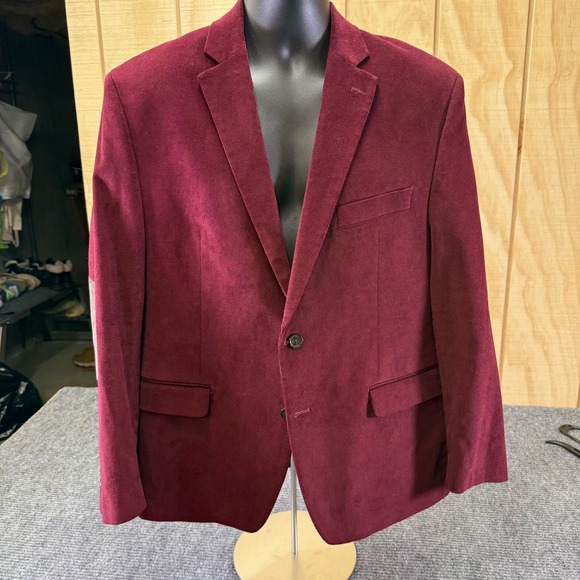 LAUREN Ralph Lauren Mens Corduroy Blazer Jacket Burgundy‎ 43S charm Class preppy - Picture 2 of 16